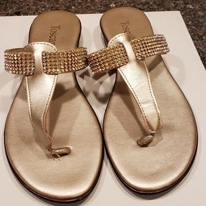 Gold embellished sandals